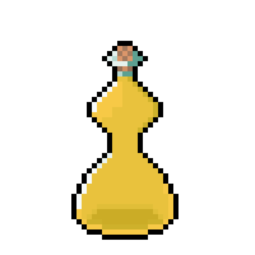 コルク瓶・黄色のドット絵